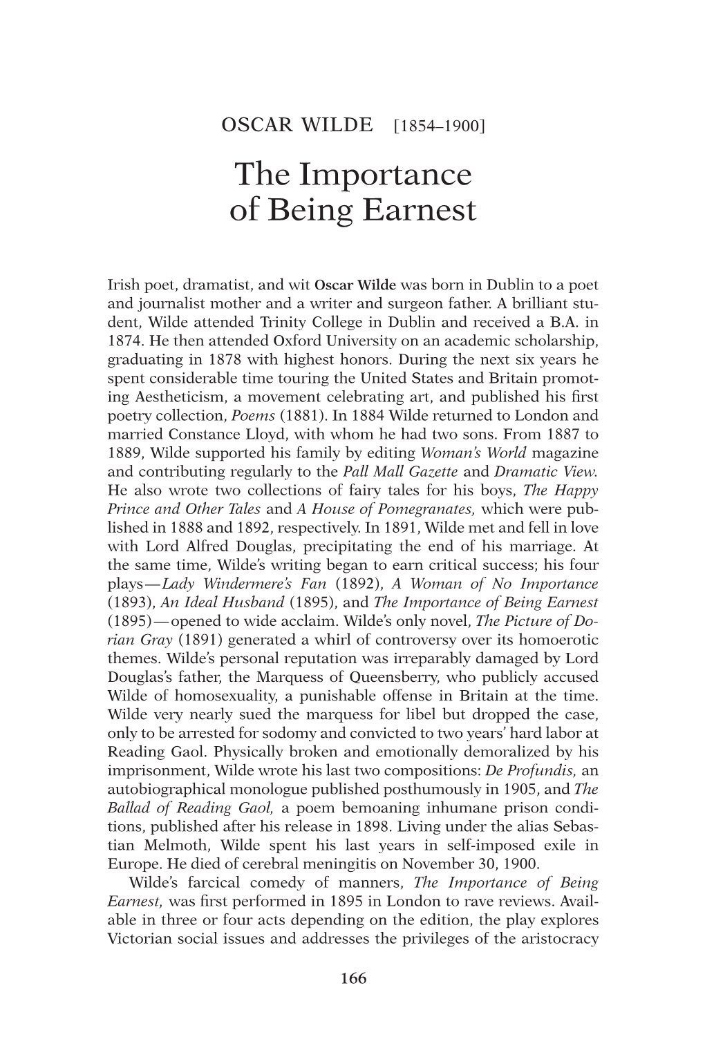 The Importance of Being Earnest