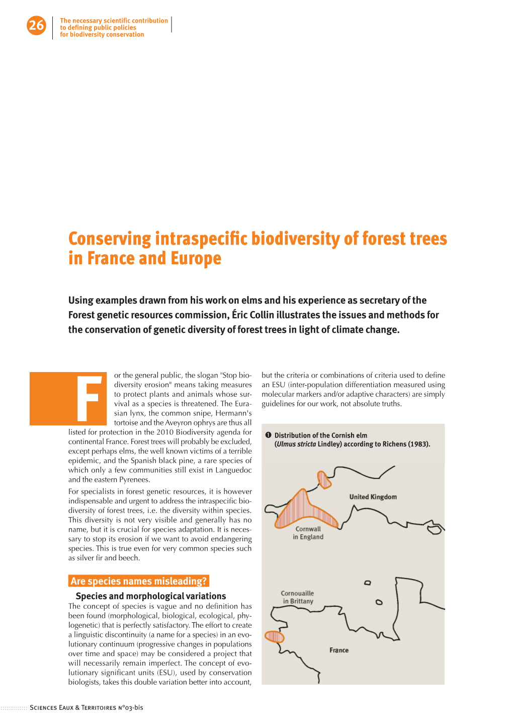 Conserving Intraspecific Biodiversity of Forest Trees in France and Europe