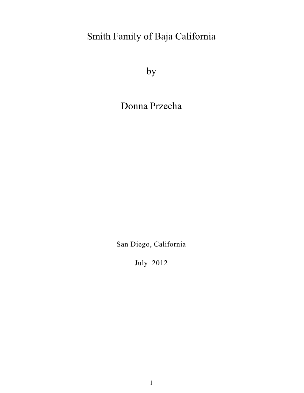 Smith Family of Baja California by Donna Przecha