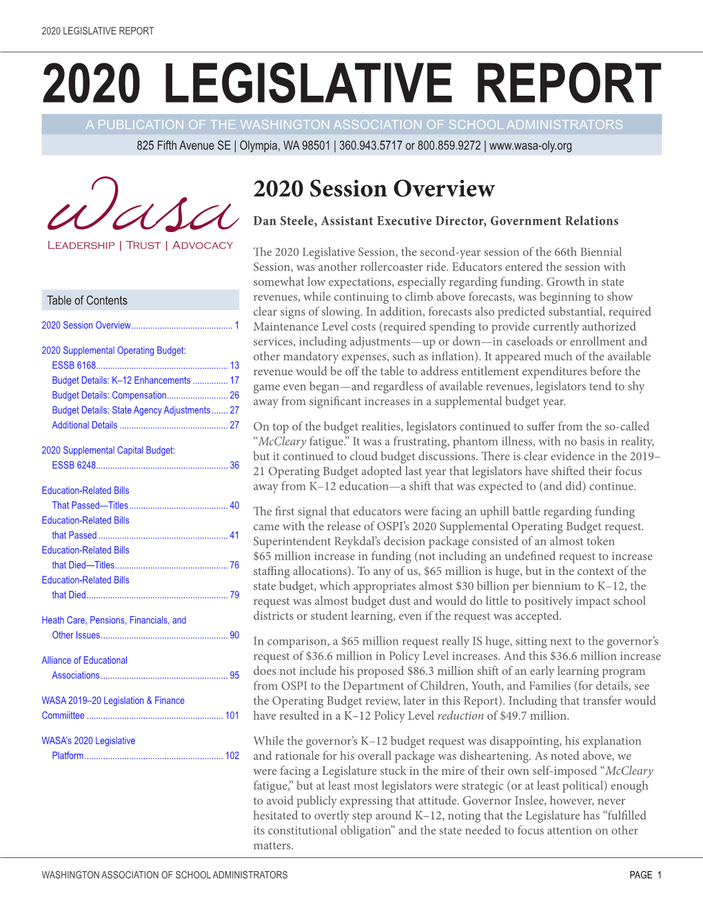 2020 Legislative Report