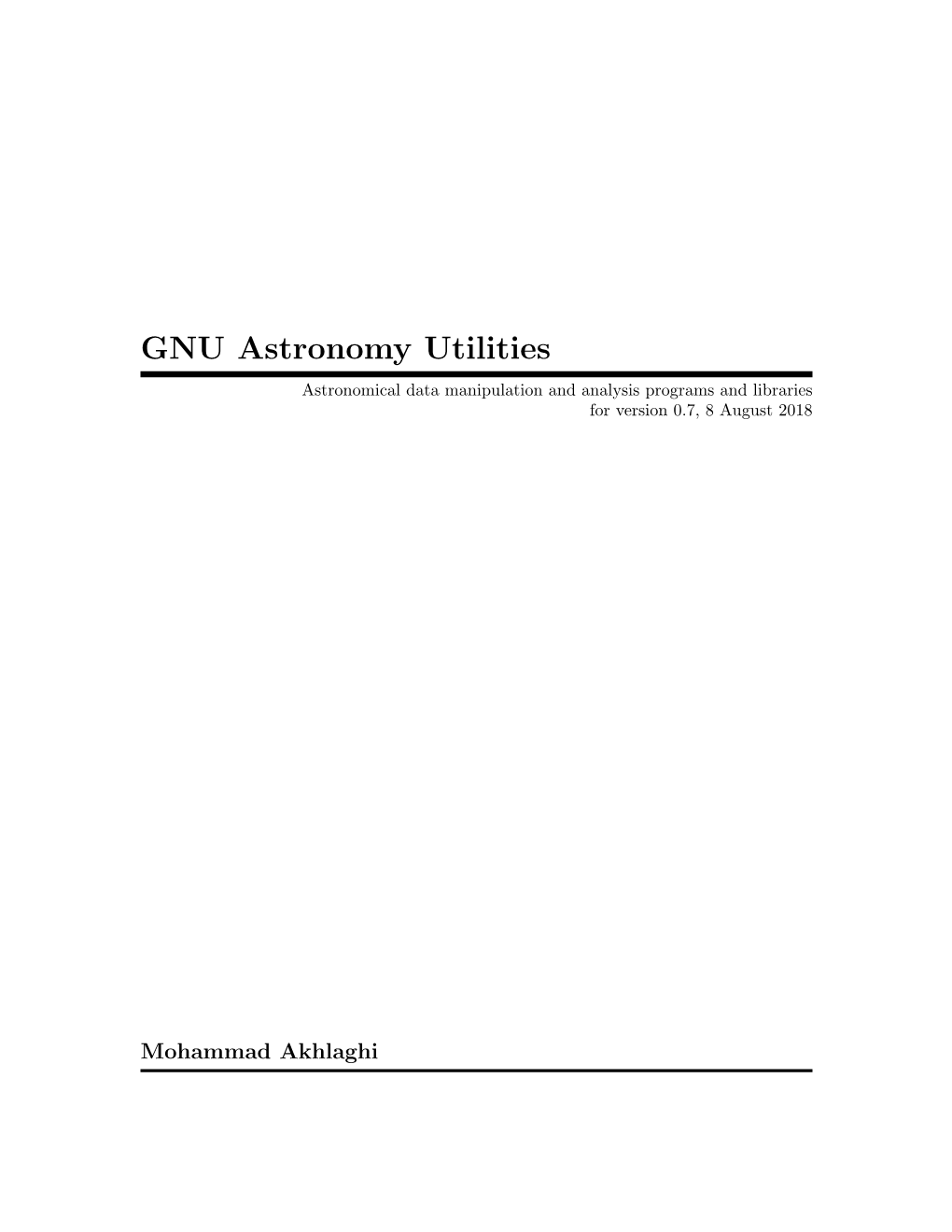 GNU Astronomy Utilities