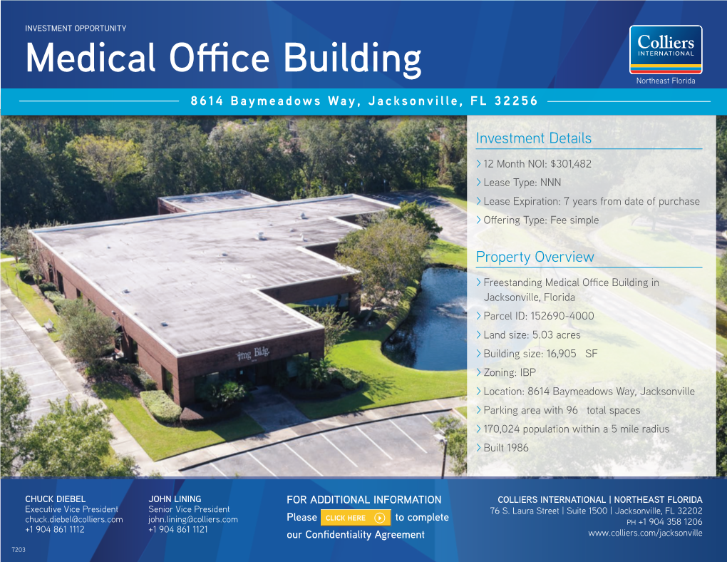 Medical Office Building Northeast Florida 8614 Baymeadows Way, Jacksonville, FL 32256