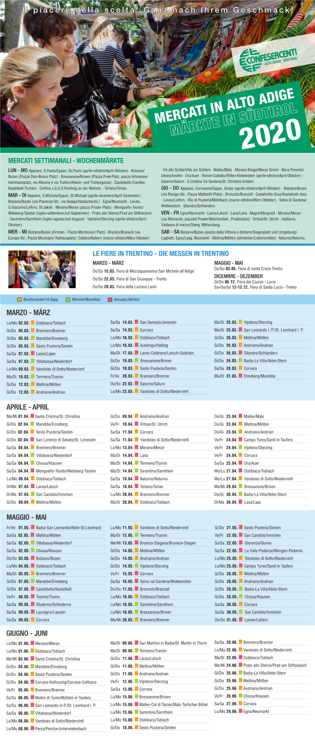 Calendario Dei Mercati Confesercenti 2020