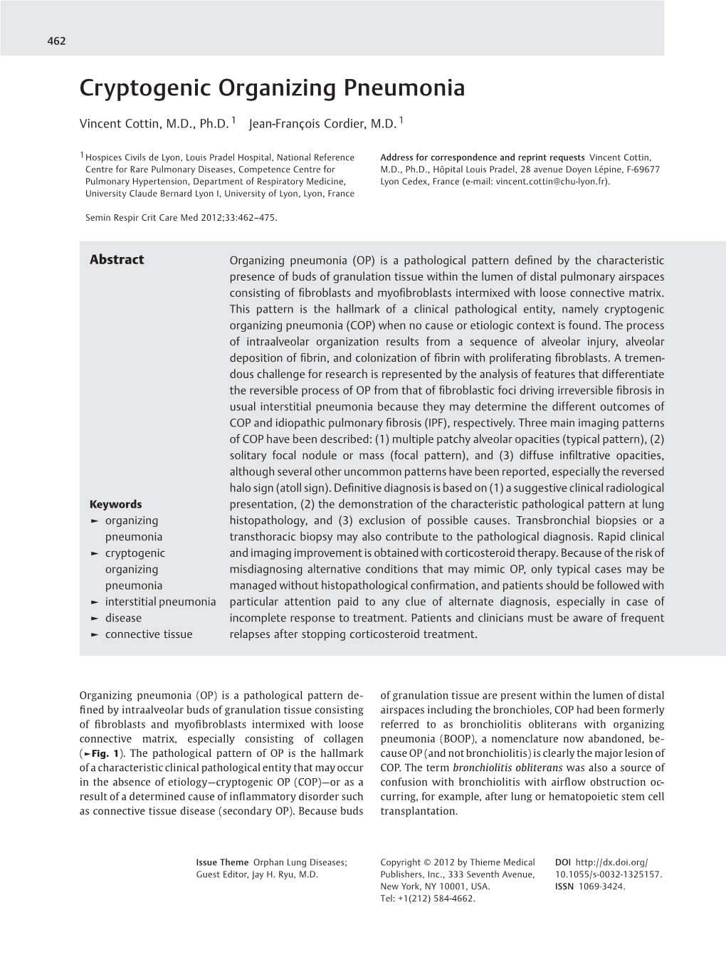 Cryptogenic Organizing Pneumonia