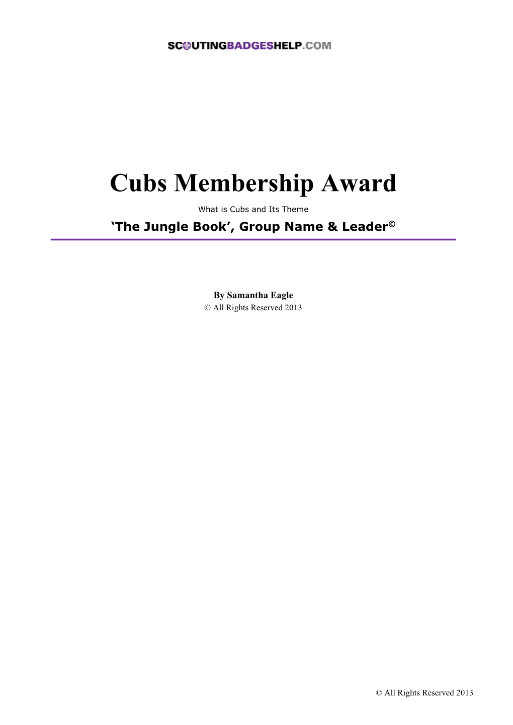 Cubs Membership Award