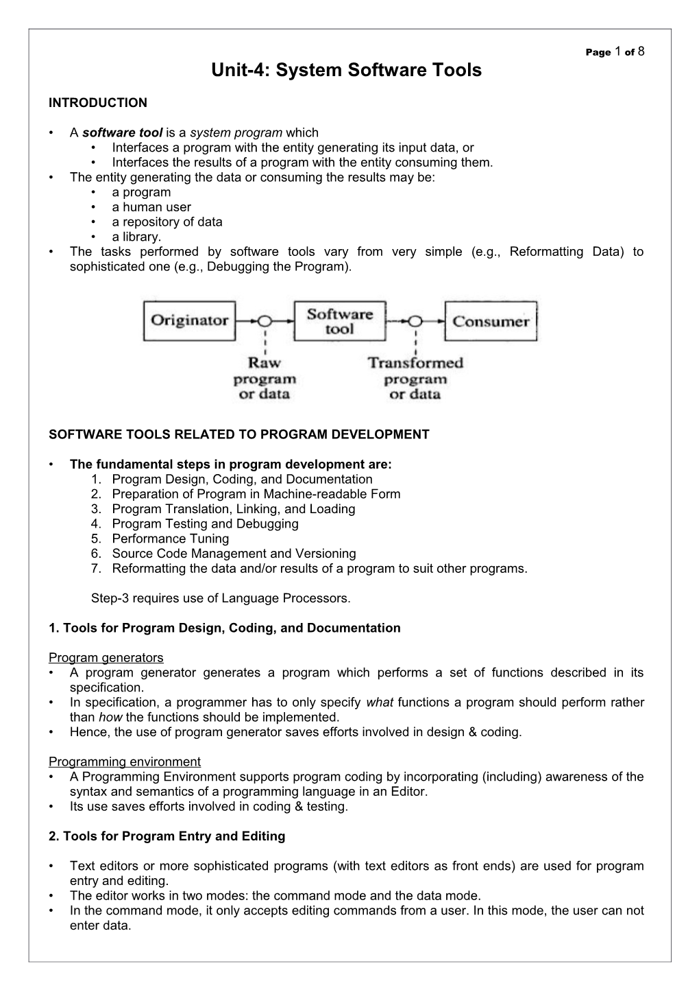 Unit-4: System Software Tools