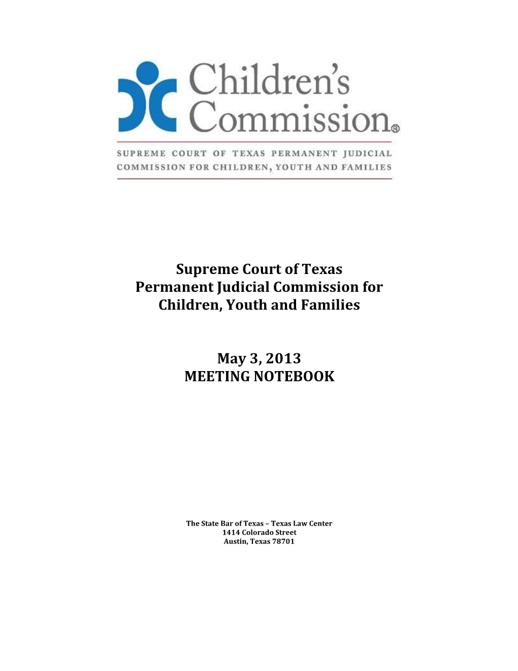 Supreme Court of Texas Permanent Judicial Commission for Children, Youth and Families