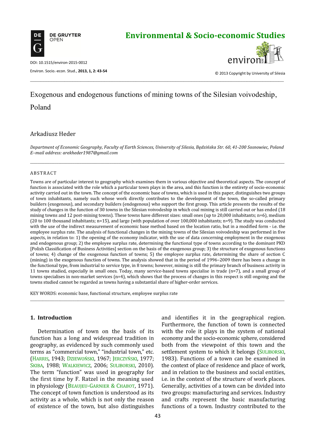 Environmental & Socio-Economic Studies