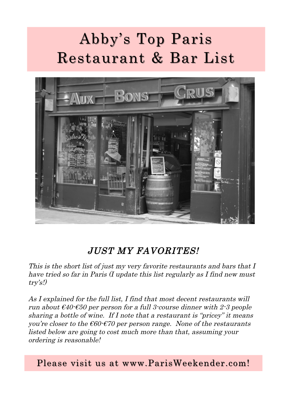 Abby's Top Paris Restaurant &