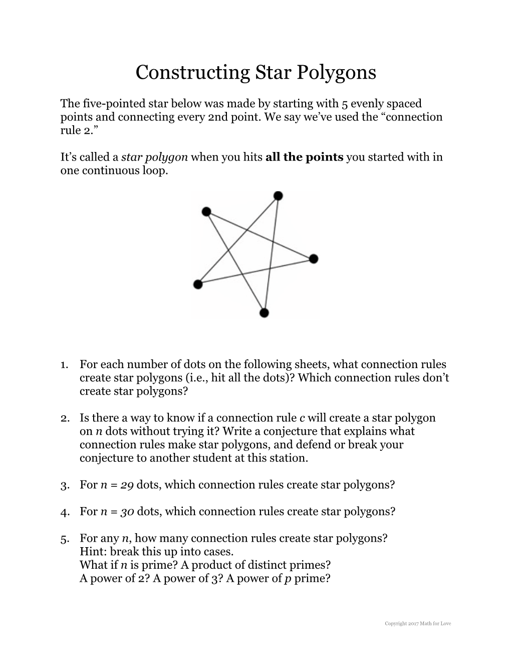 Constructing Star Polygons