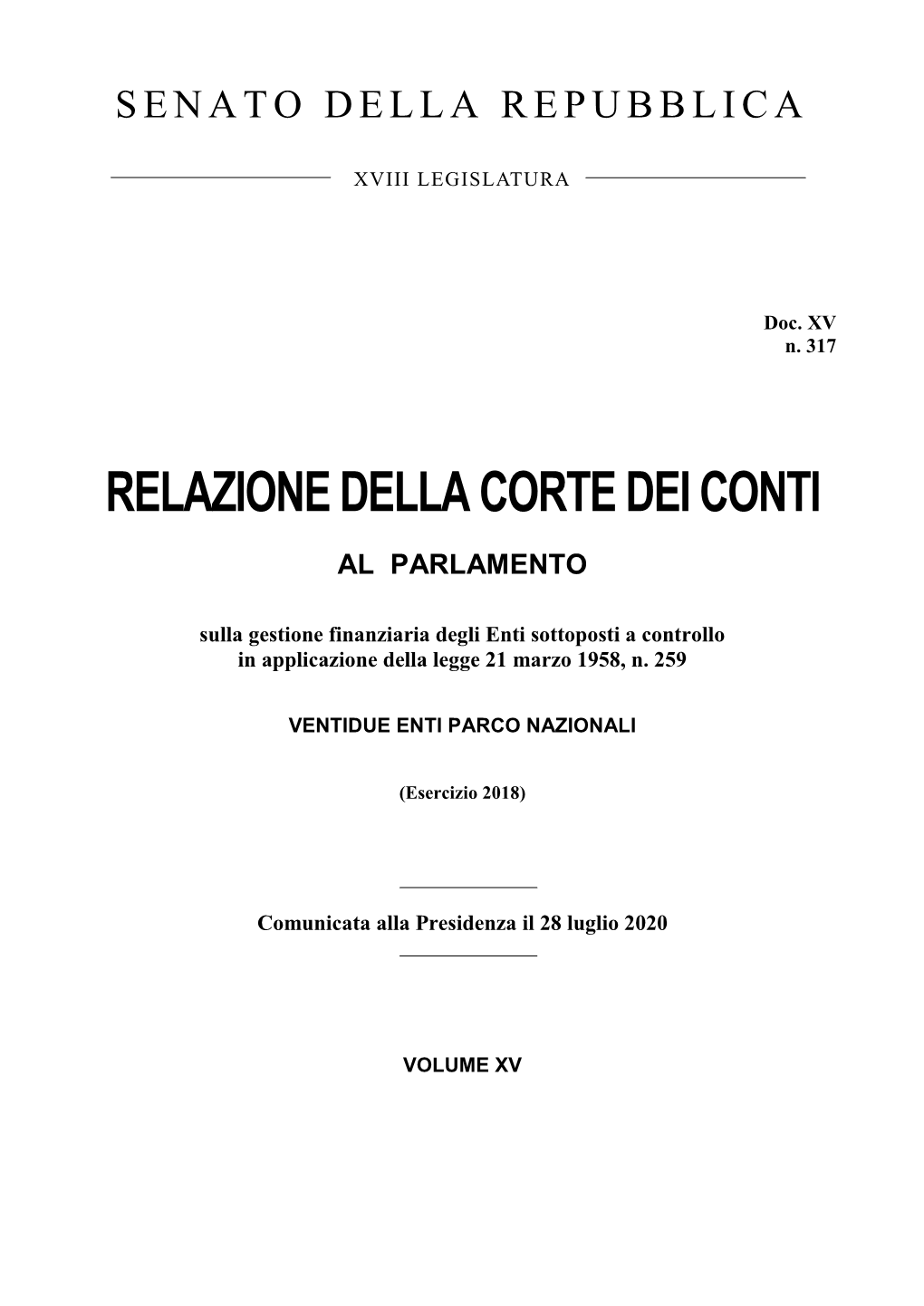 Relazione Della Corte Dei Conti