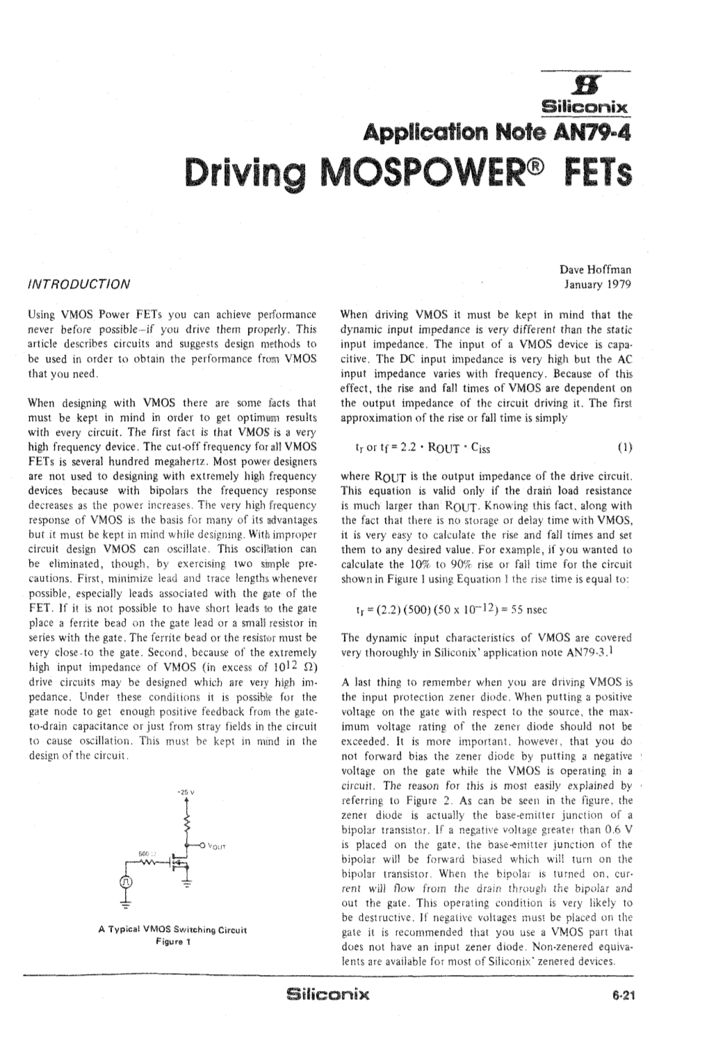 S Driving MOSPOWER® Fets