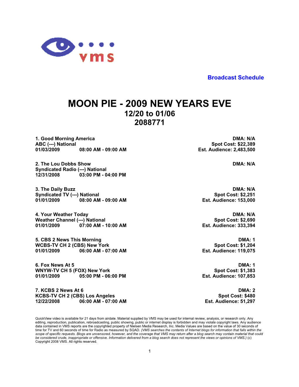MOON PIE - 2009 NEW YEARS EVE 12/20 to 01/06 2088771