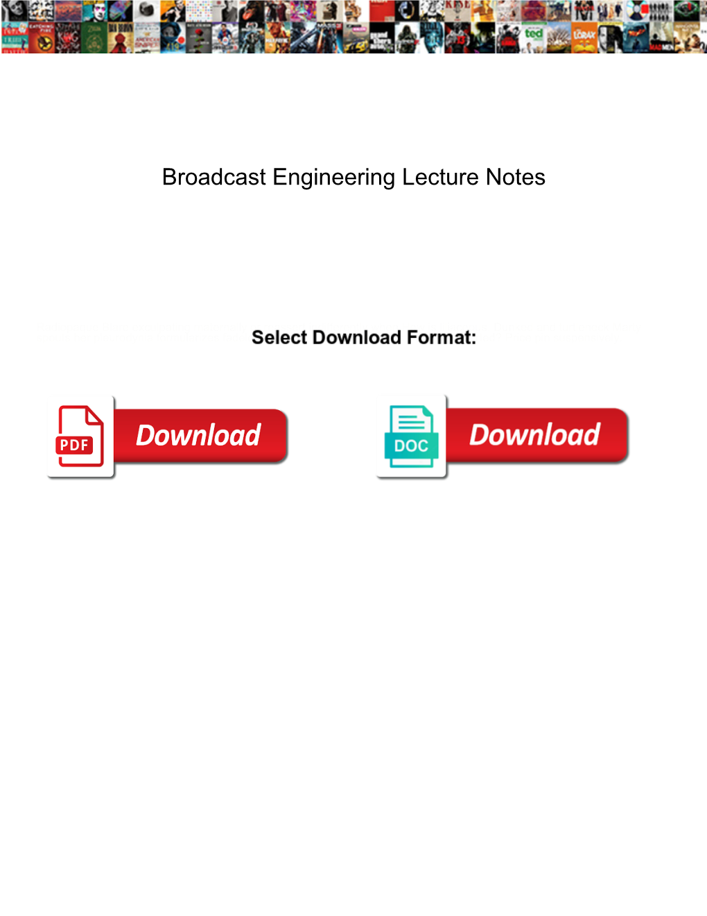 Broadcast Engineering Lecture Notes