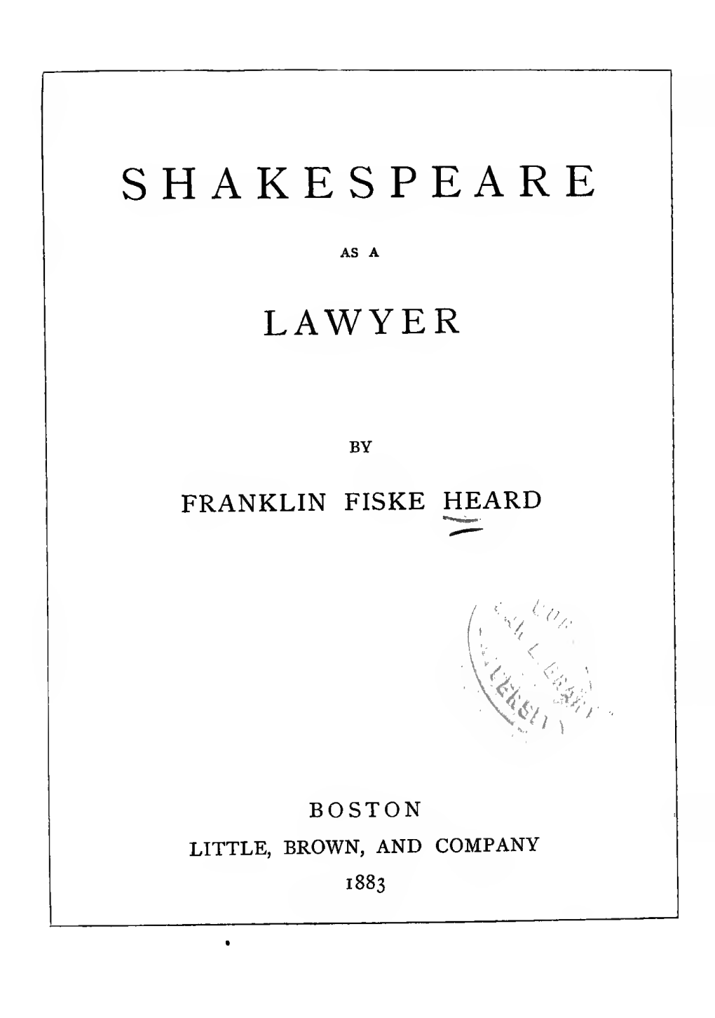 Shakespeare As a Lawyer