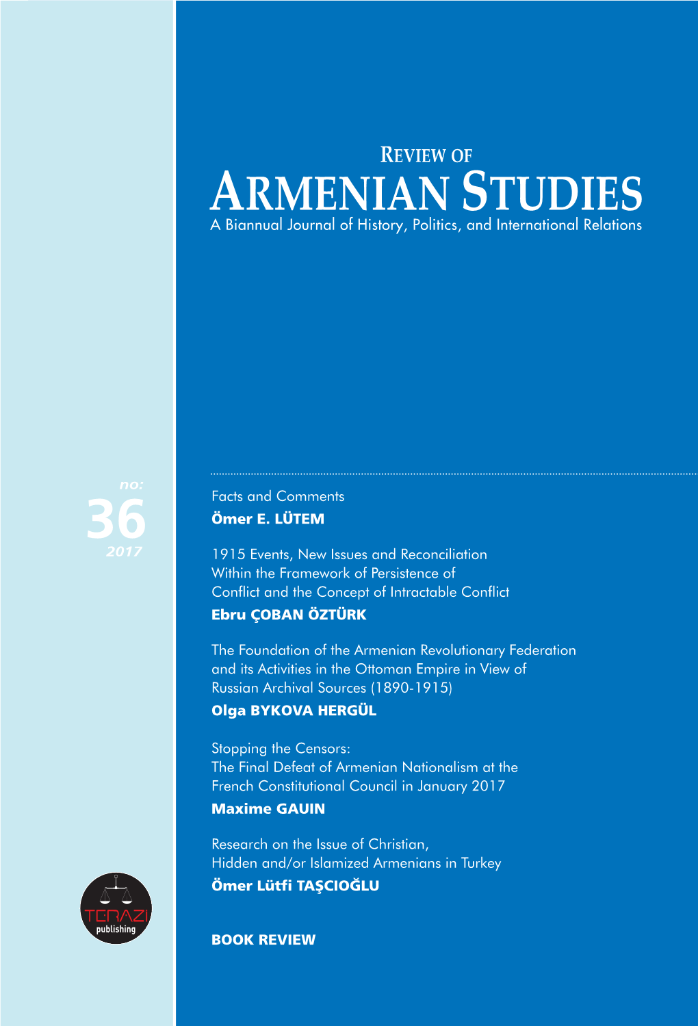 Review of Armenian Studies 36