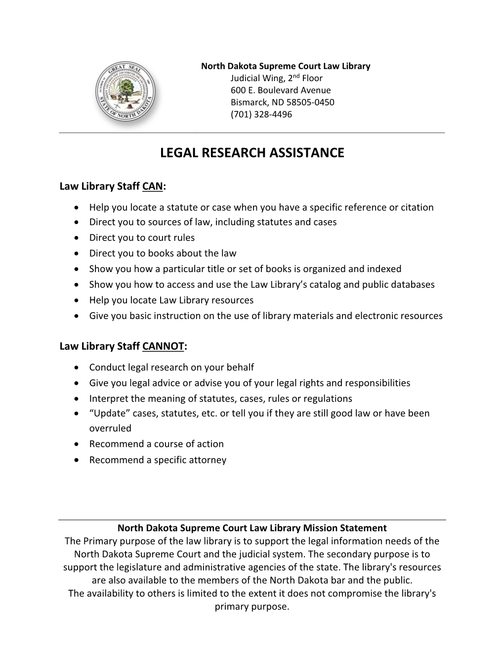 Legal Research Assistance