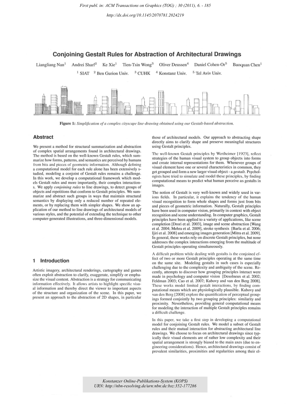 Conjoining Gestalt Rules for Abstraction of Architectural Drawings