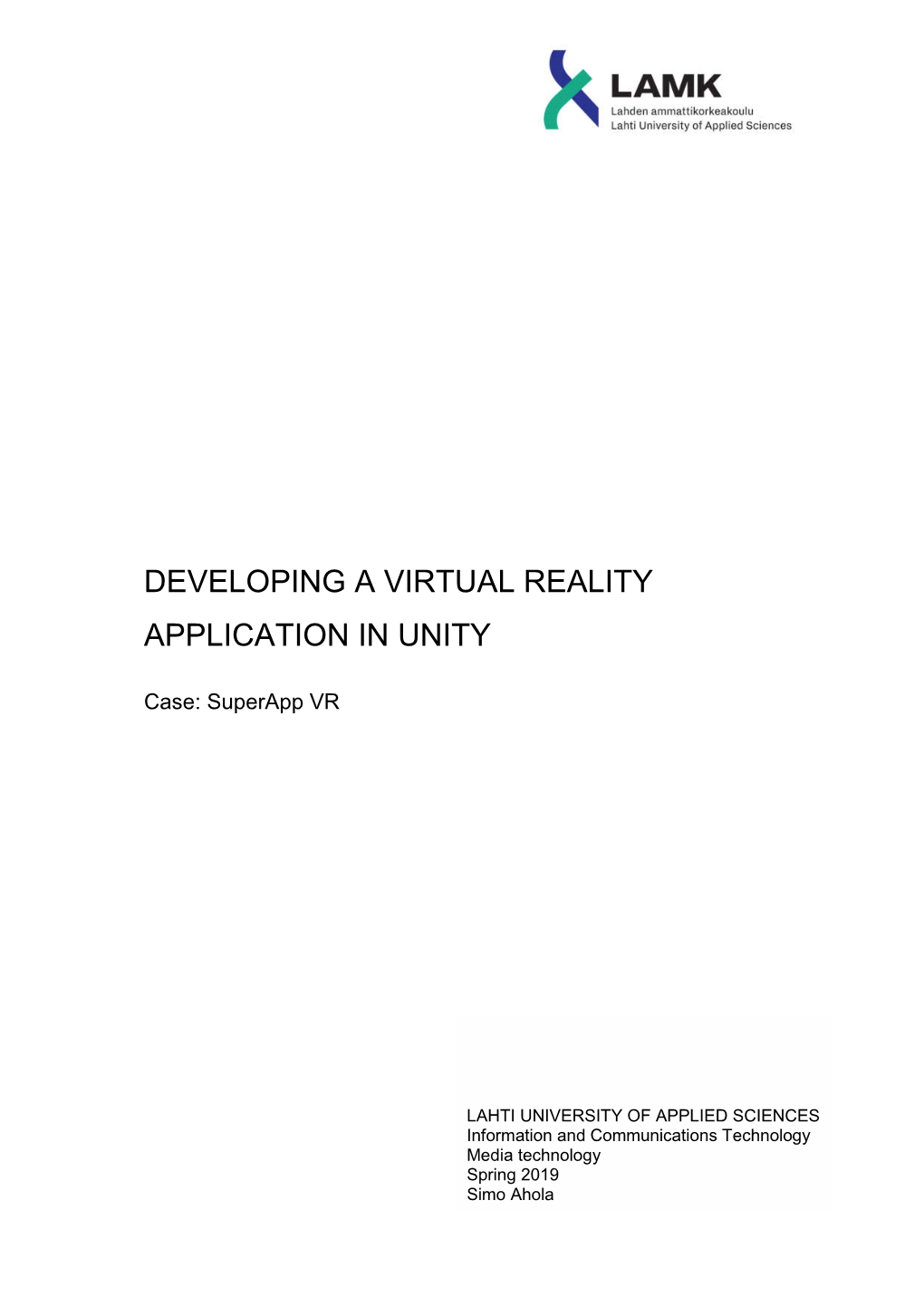 Developing a Virtual Reality Application in Unity