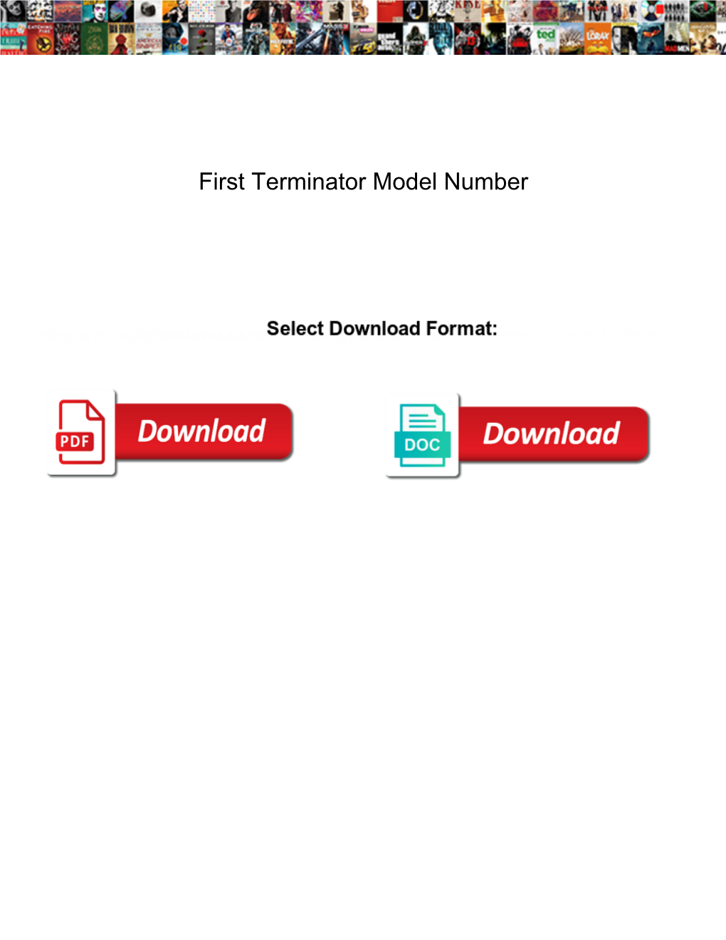 First Terminator Model Number