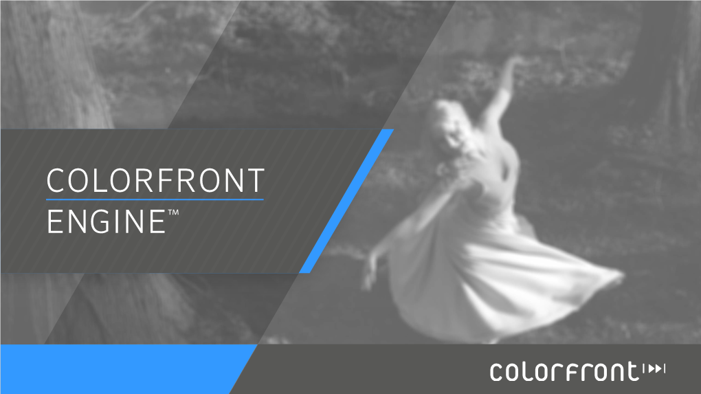 COLORFRONT ENGINE™ Challenge a SIMPLE COMMON SINGLE MASTER IMAGE PIPELINE IS NEEDED