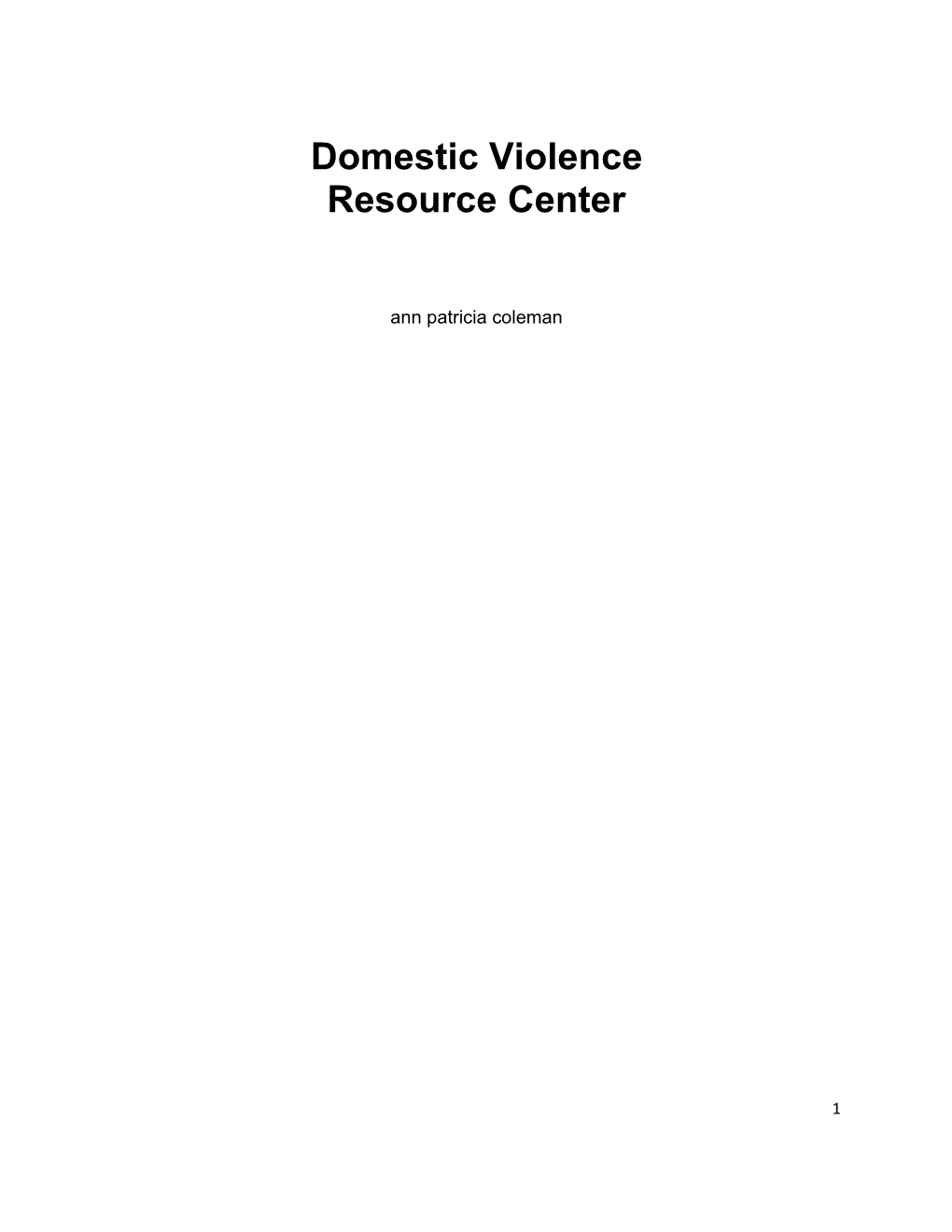 Domestic Violence Resource Center