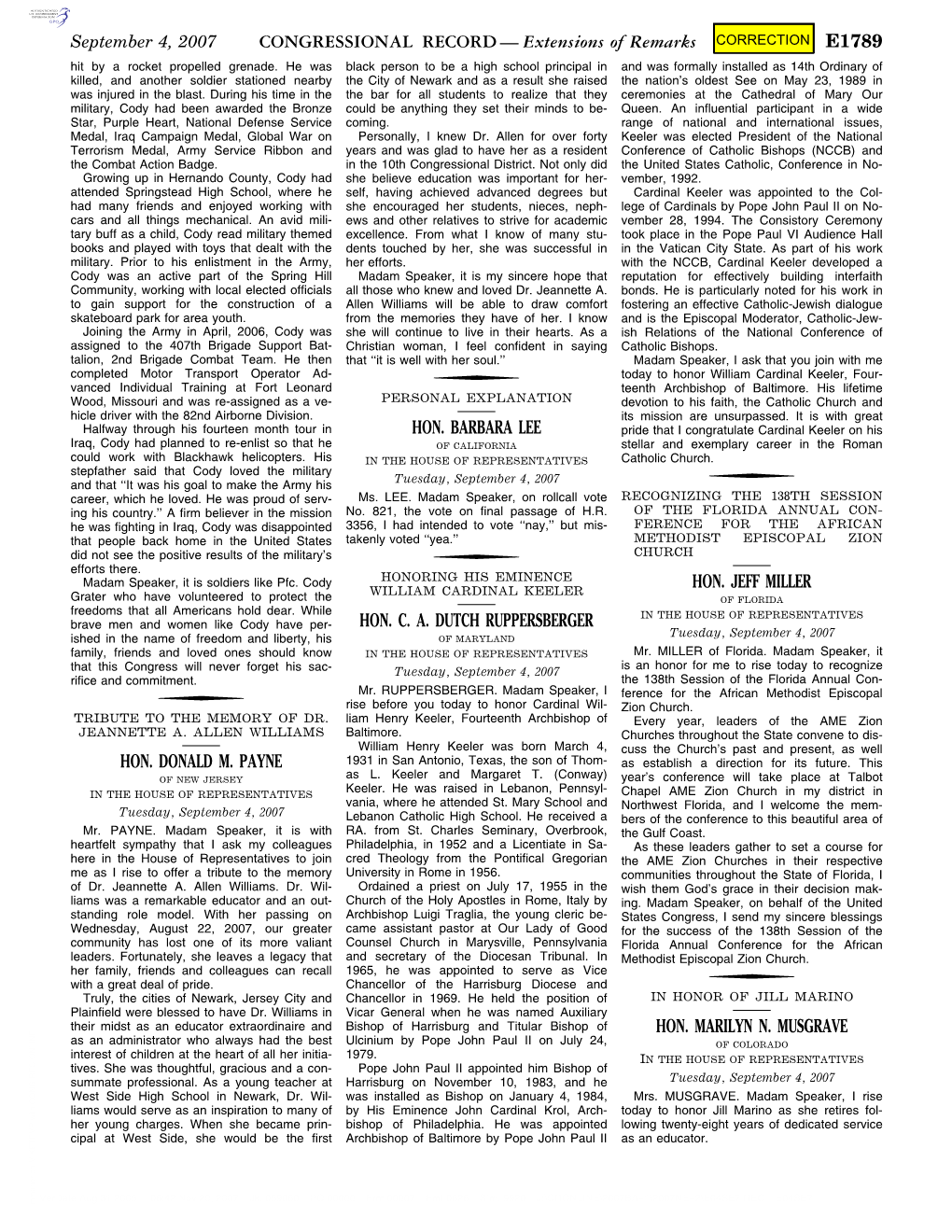 CONGRESSIONAL RECORD— Extensions of Remarks E1789 HON