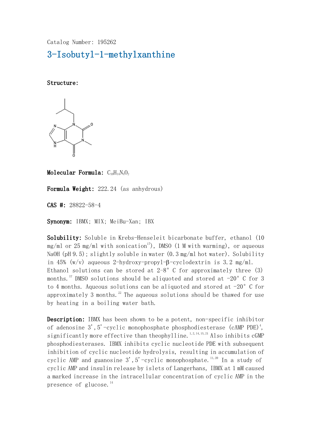 3-Isobutyl-1-Methylxanthine