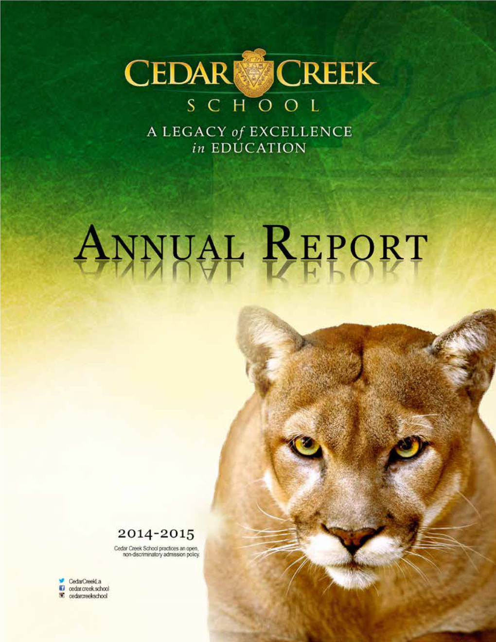 2015 Annual Report Cedar Creek School 1