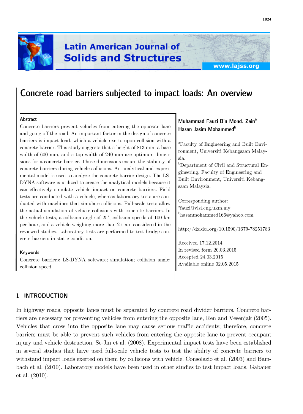 Concrete Road Barriers Subjected to Impact Loads: an Overview