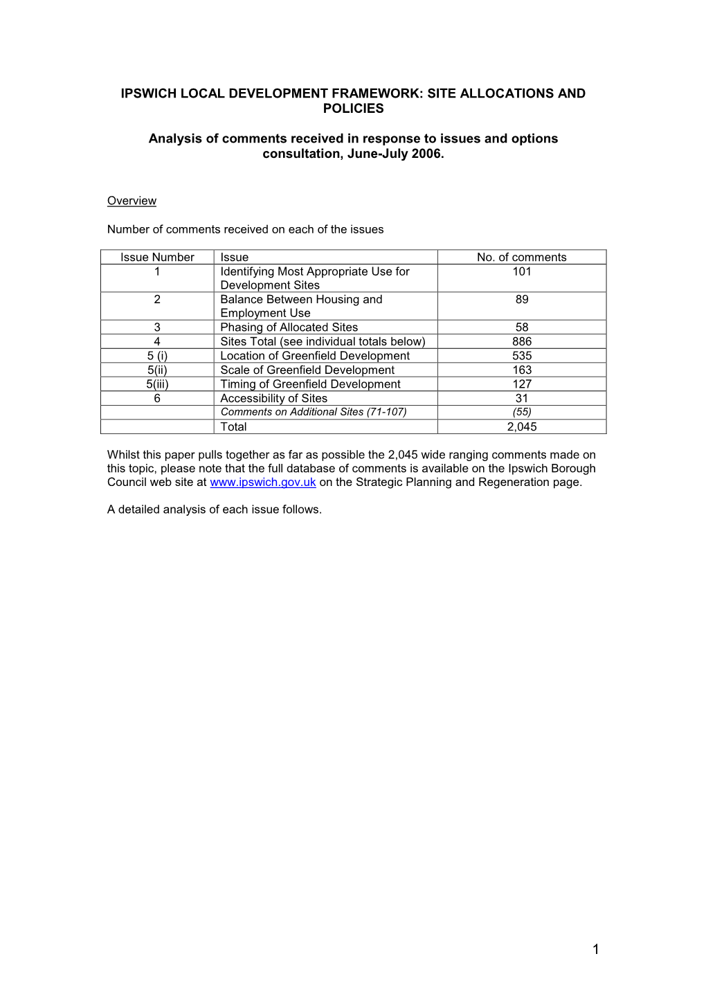 Ipswich Local Development Framework: Site Allocations and Policies