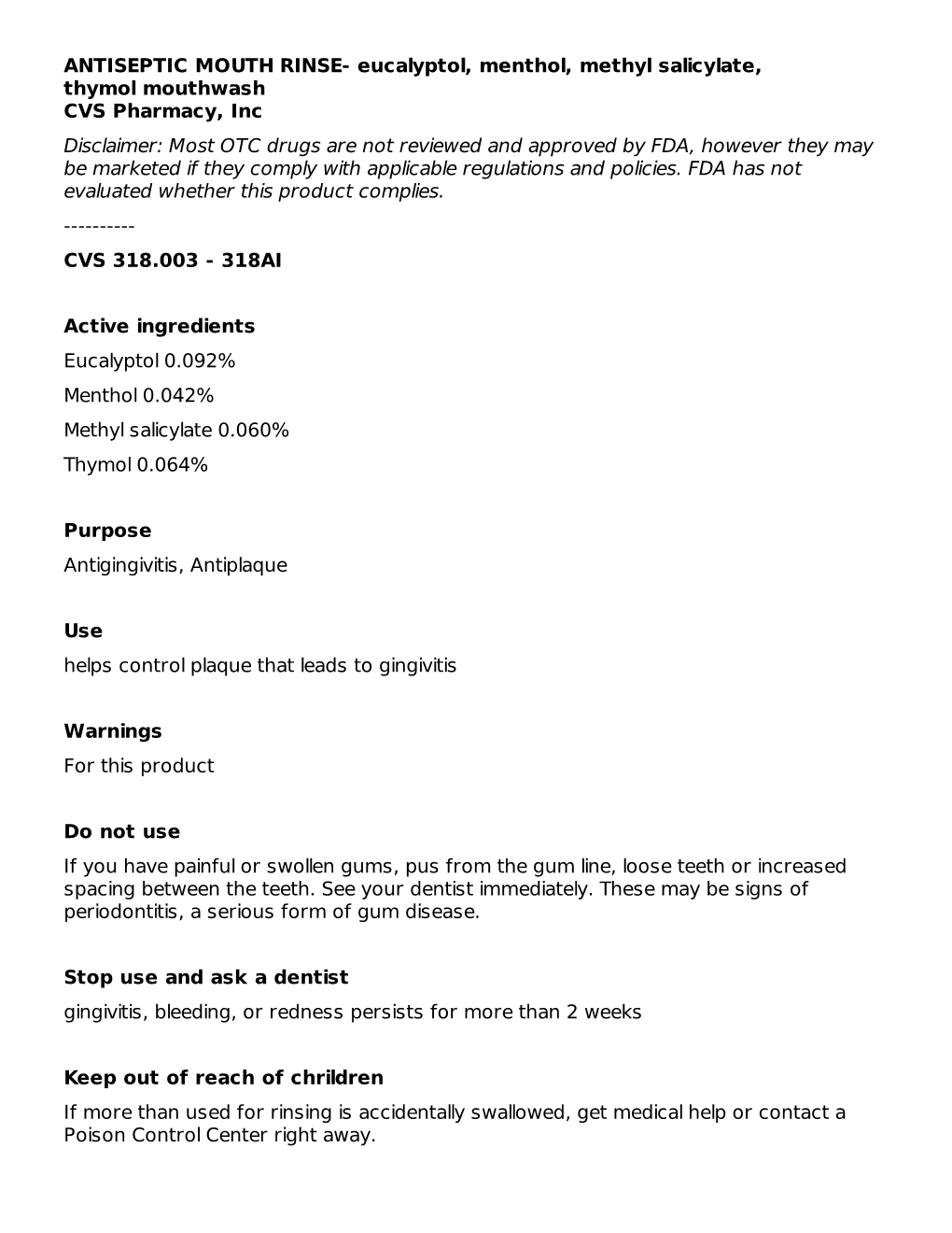 ANTISEPTIC MOUTH RINSE- Eucalyptol, Menthol, Methyl