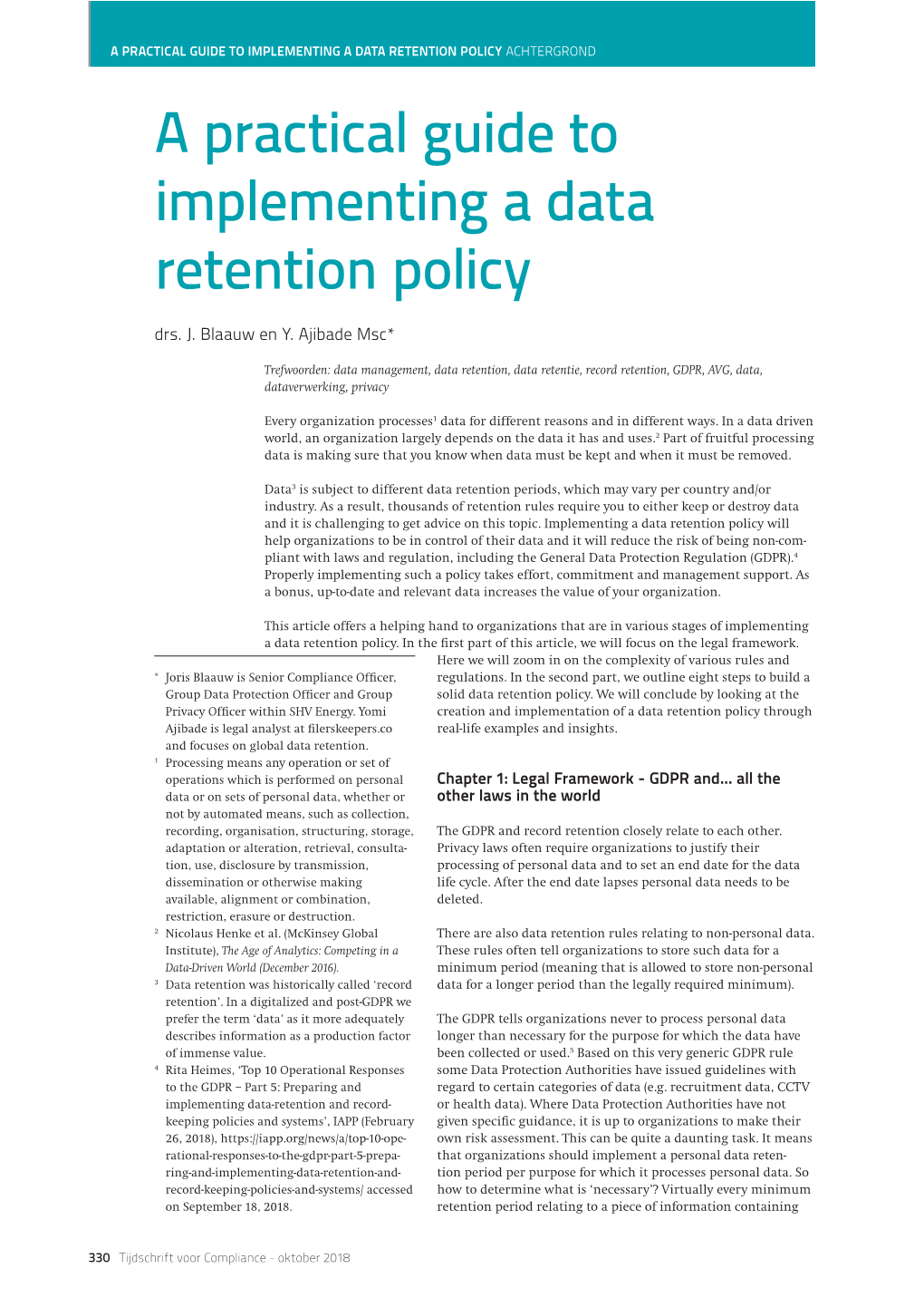 A Practical Guide to Implementing a Data Retention Policy