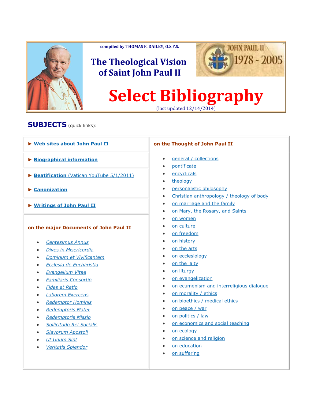 Select Bibliography (Last Updated 12/14/2014)