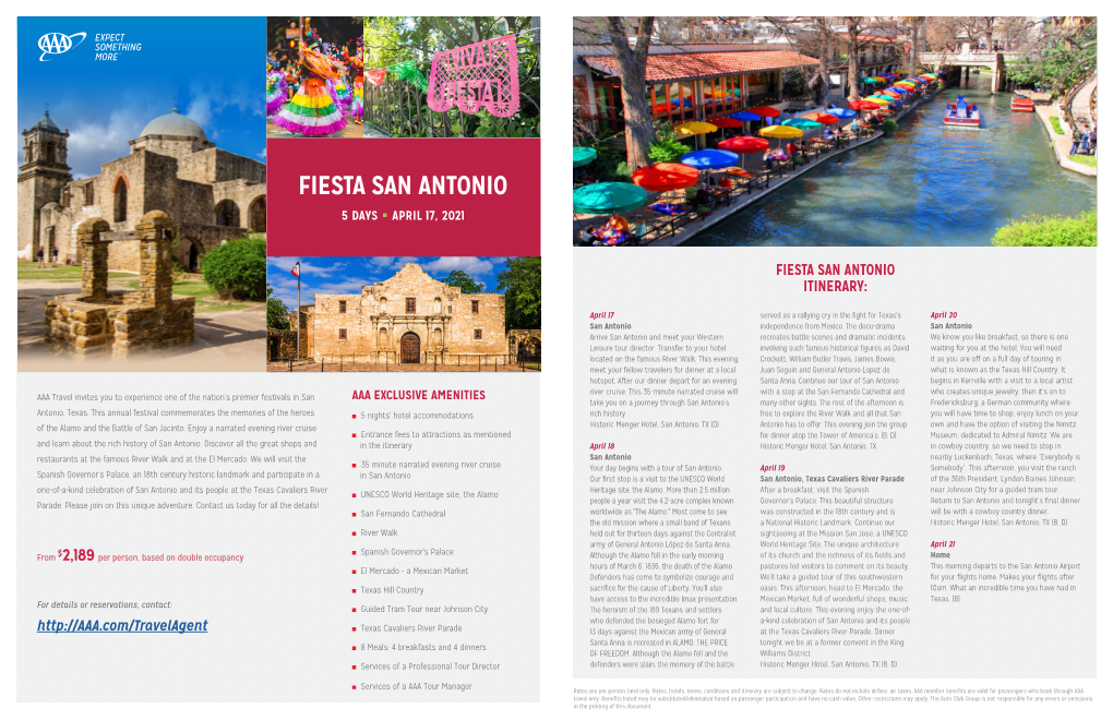 Fiesta San Antonio 5 DAYS ■ April 17, 2021