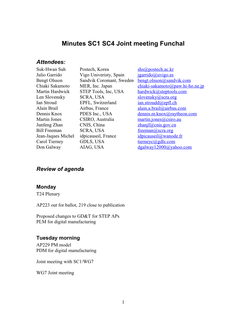 Minutes SC1 SC4 Joint Meeting Funchal