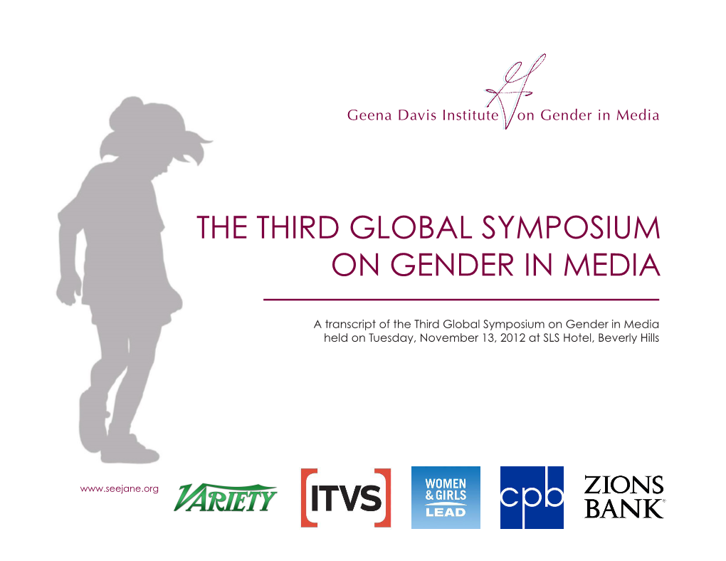 The Third Global Symposium on Gender in Media