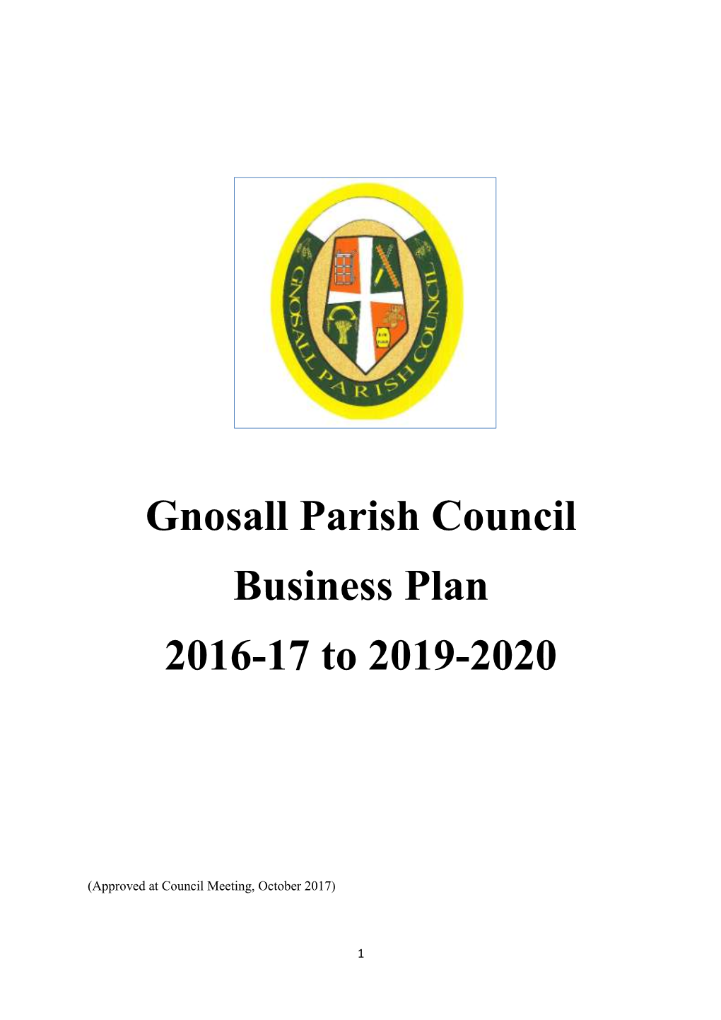 Gnosall Parish Council Business Plan 2016-17 to 2019-2020