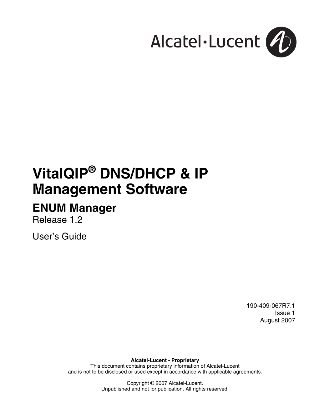 Vitalqip® DNS/DHCP & IP Management Software ENUM