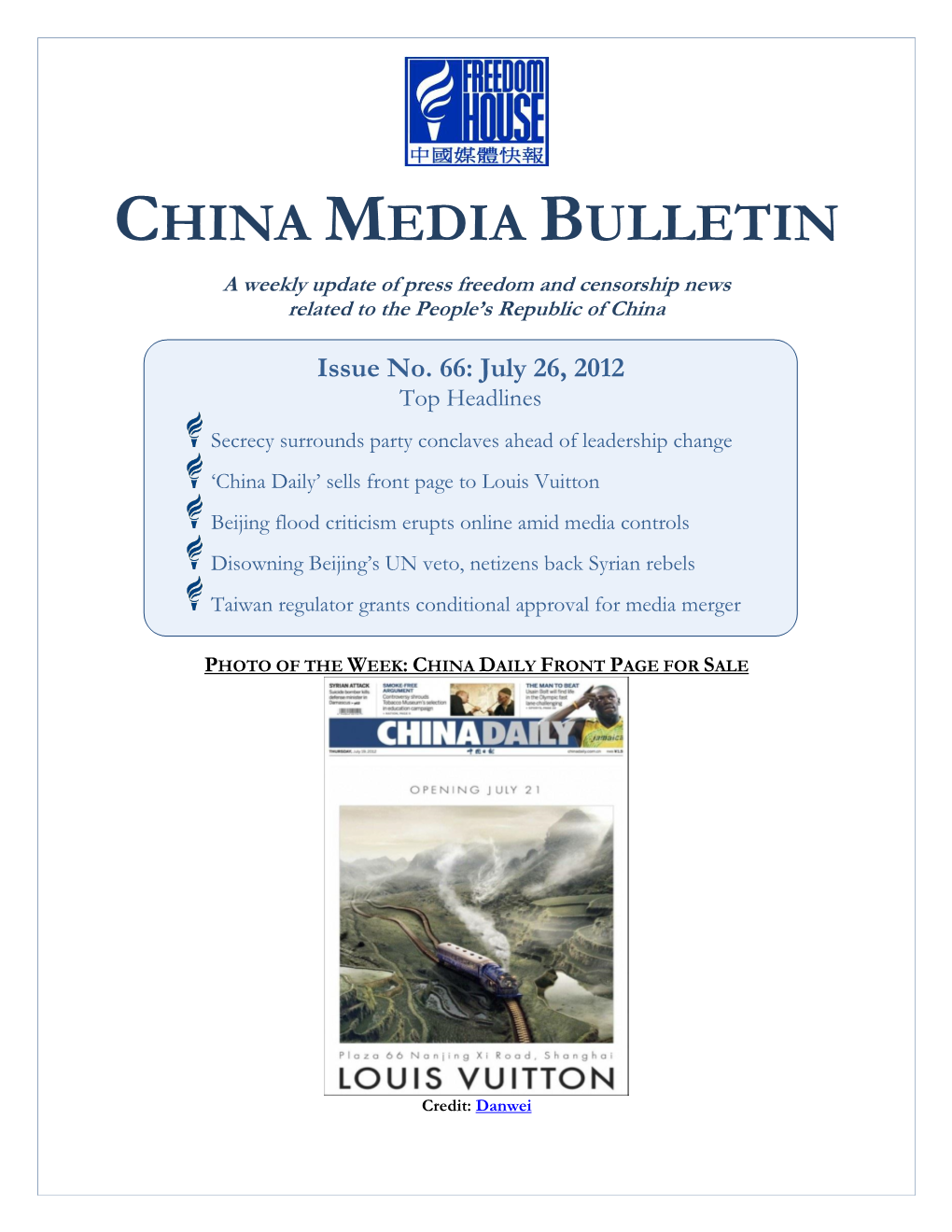 China Media Bulletin