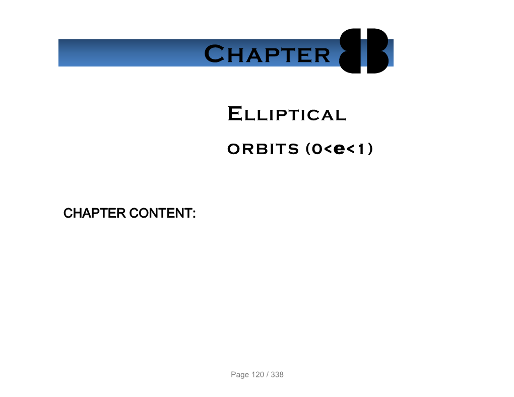 Elliptical Orbits