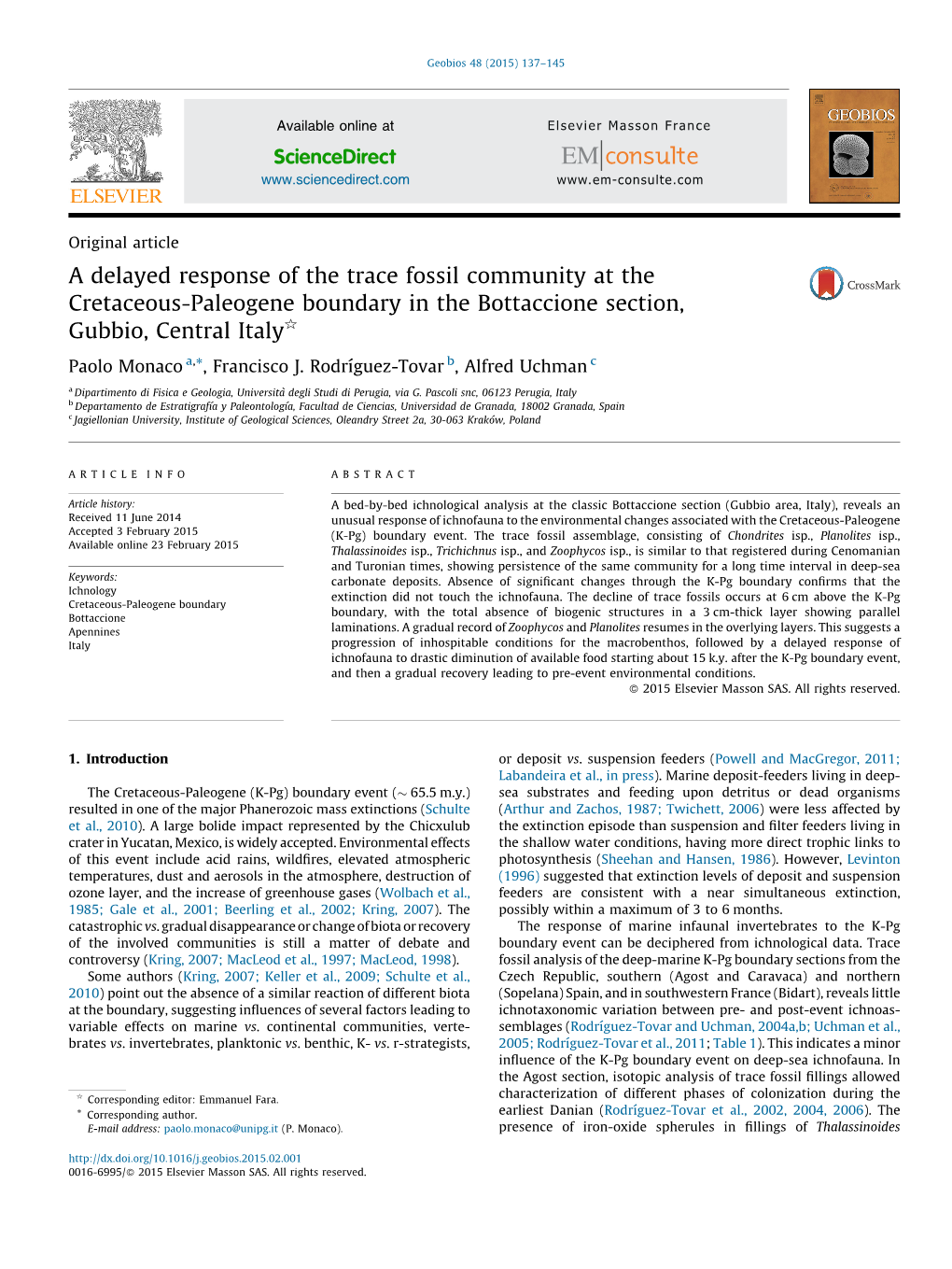 A Delayed Response of the Trace Fossil Community at the Cretaceous