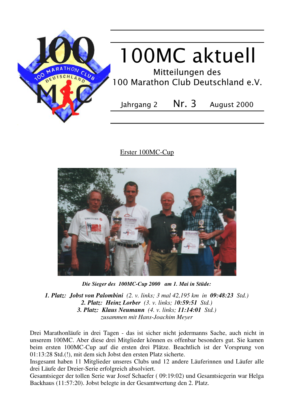 100MC Aktuell Mitteilungen Des 100 Marathon Club Deutschland E.V