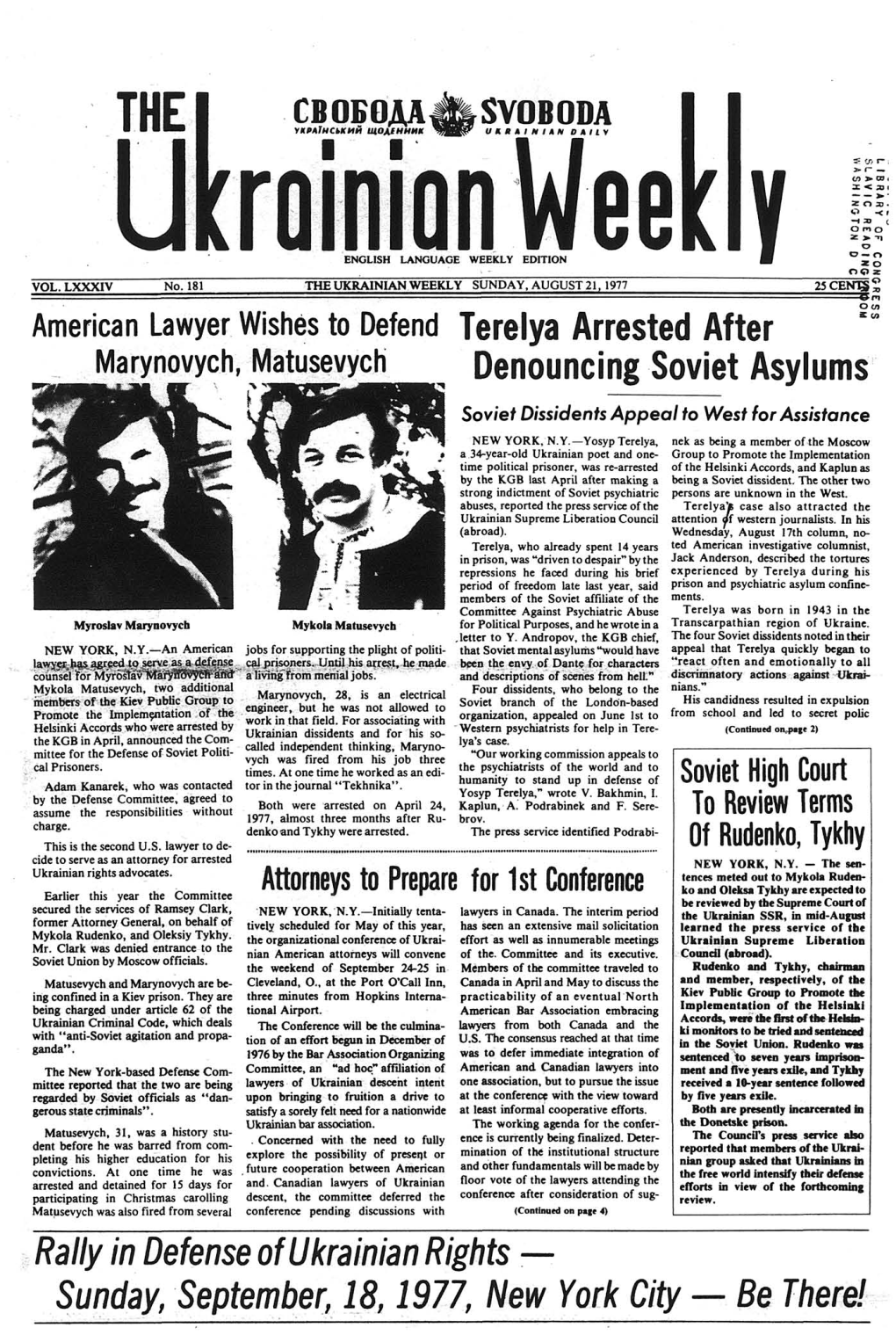 The Ukrainian Weekly 1977, No.31