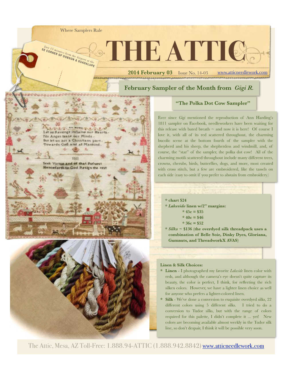Attic Sampler Newsletter 02032014