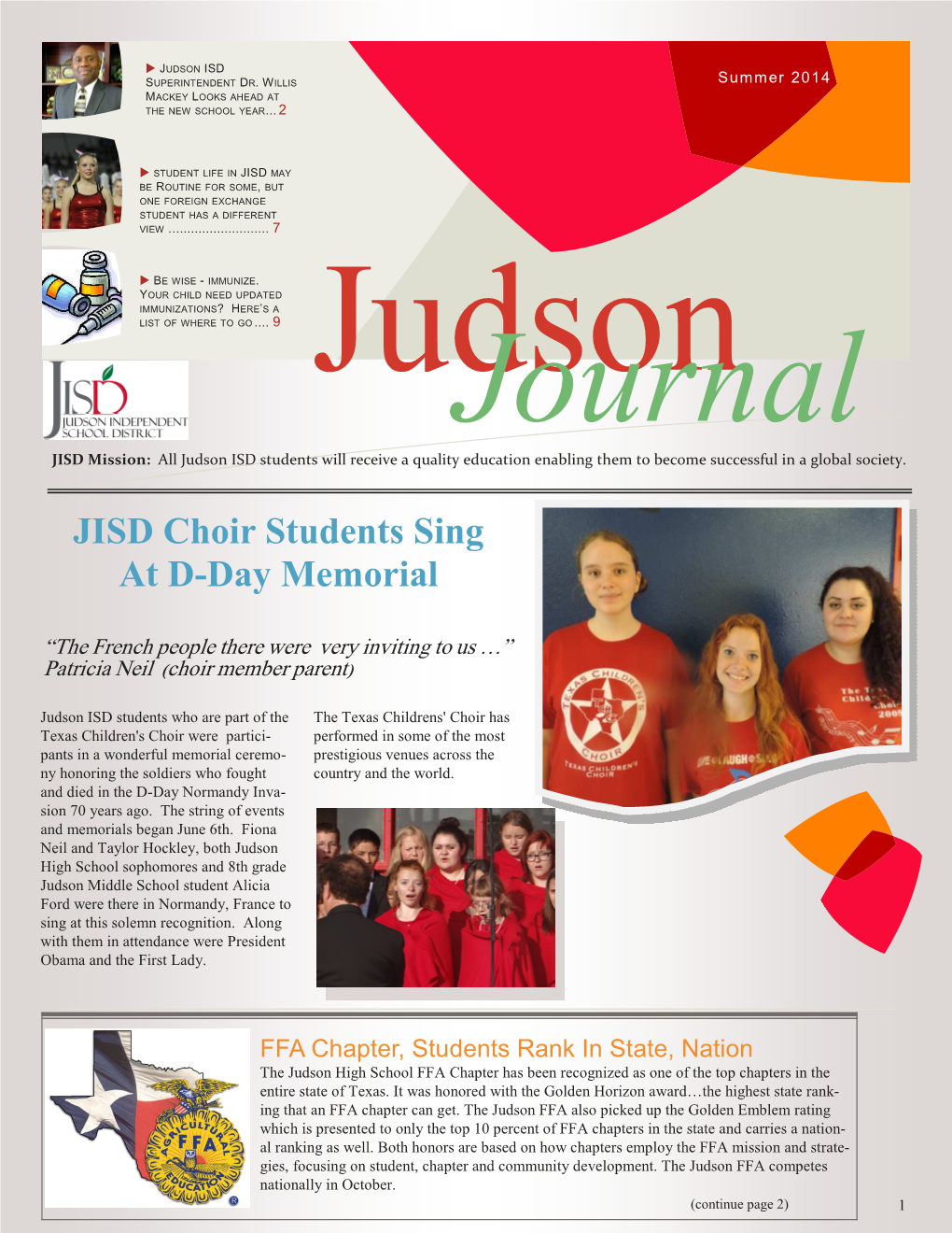 JISD Choir Students Sing at D-Day Memorial
