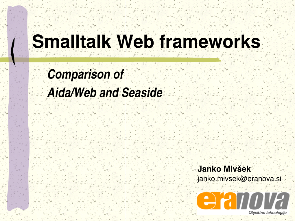 Smalltalk Web Frameworks