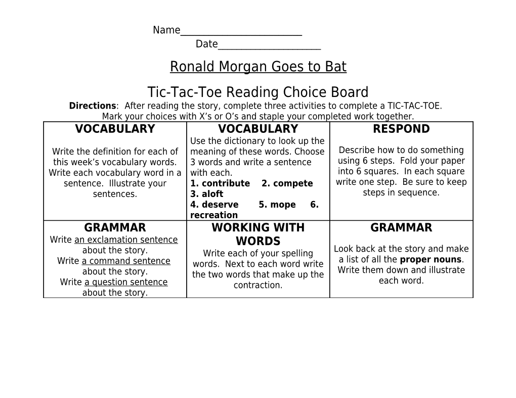 Ronald Morgan Goes to Bat