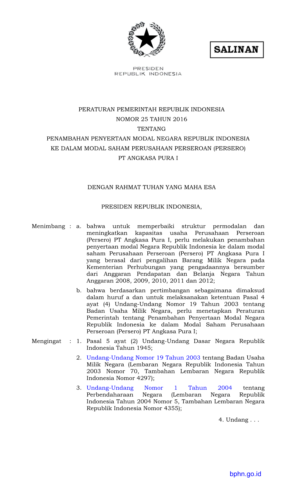 Peraturan Pemerintah Republik Indonesia