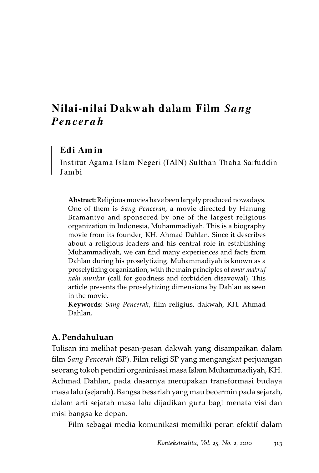 Nilai-Nilai Dakwah Dalam Film Sang Pencerah